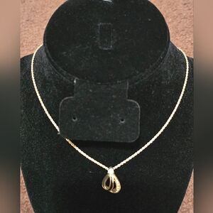 Vintage Christian Dior Rhinestone Necklace gold Colored